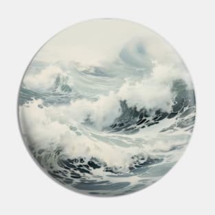 Painting of Ocean Waves Pin