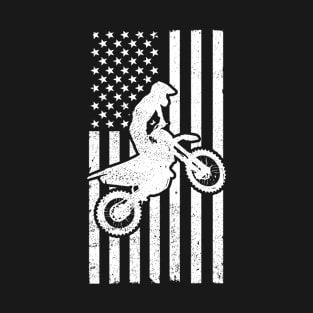 Motocross Dirt Bike American Flag T-Shirt