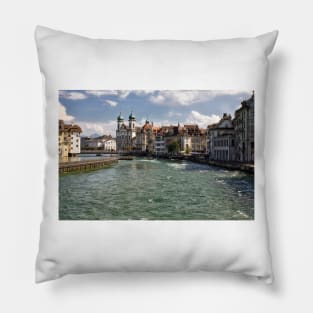 Reuss River in Lucerne Pillow