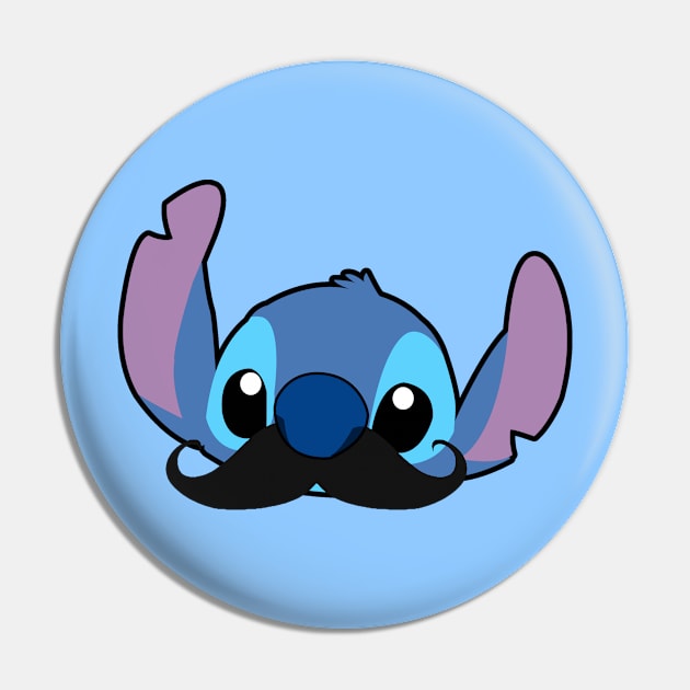 Stitch Mustache Pin by LuisP96