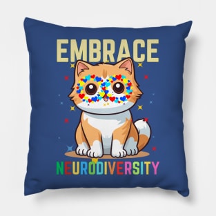 EMBRACE NEURODIVERSITY CAT Pillow