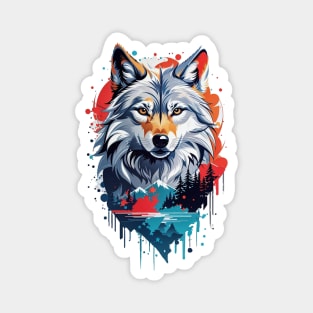 Forest Wolf AI Art Magnet