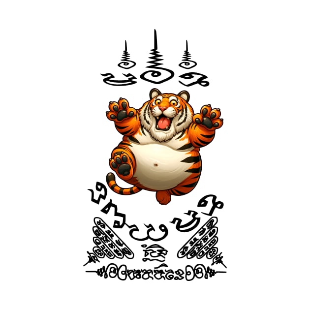 Thai Tattoo Parody "Sak Yant Tiger" by Rawlifegraphic