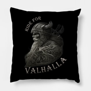 Biker Viking Valhalla Motorcycle T-Shirt Pillow