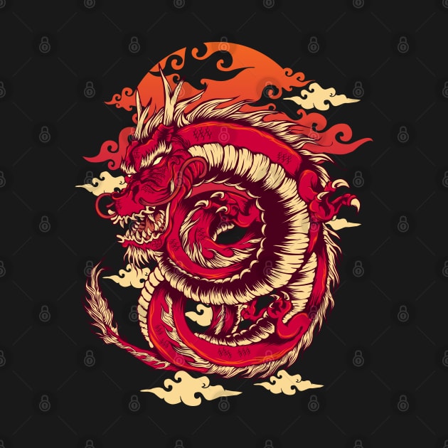 Red Japanese Dragon mythical creature culture history by SpaceWiz95