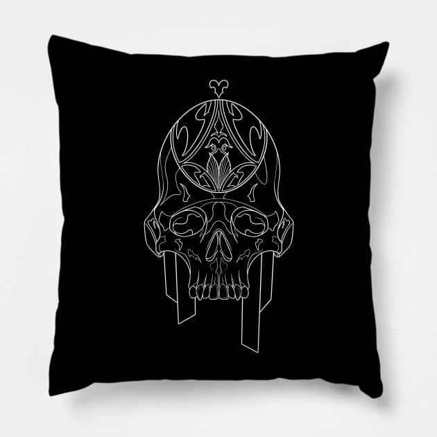 Dragoon Skull Black Pillow by Scottconnick