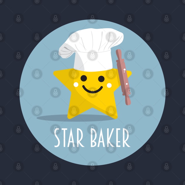 Cute Star Baker with Rolling Pin by VicEllisArt