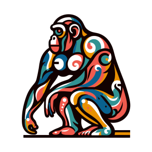 Pop art monkey illustration. cubism illustration of monkey T-Shirt