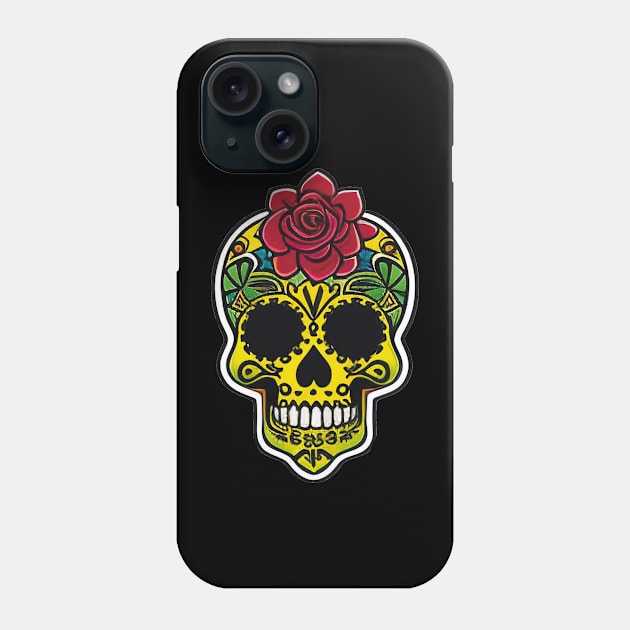 Celebrate Día de los Muertos with this colorful sugar skull art 6 Phone Case by ImaginativeInkPOD
