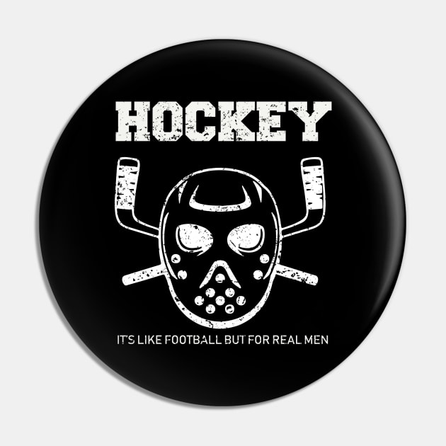 Cool Vintage looking Funny Ice Hockey Vs Football Joke T-Shirt Pin by J0k3rx3