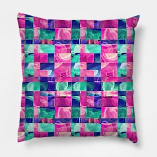 Tartan watercolor pink Pillow