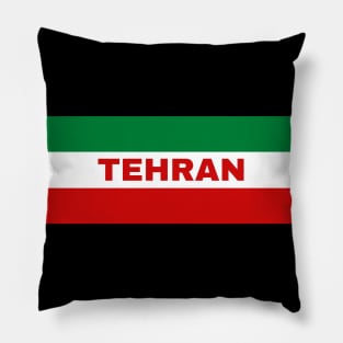 Tehran City in Iranian Flag Colors Pillow