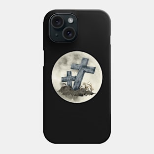 Full Moon Crosses on Grave Phone Case