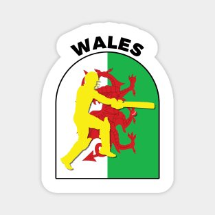 Wales Cricket Batsman Wales Flag Magnet