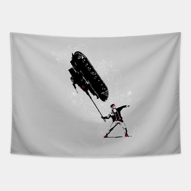 Tank thrower Tapestry by Eruparo