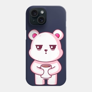 Cute polar bear drinking coffee Phone Case