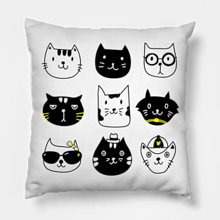 Cat heads Pillow