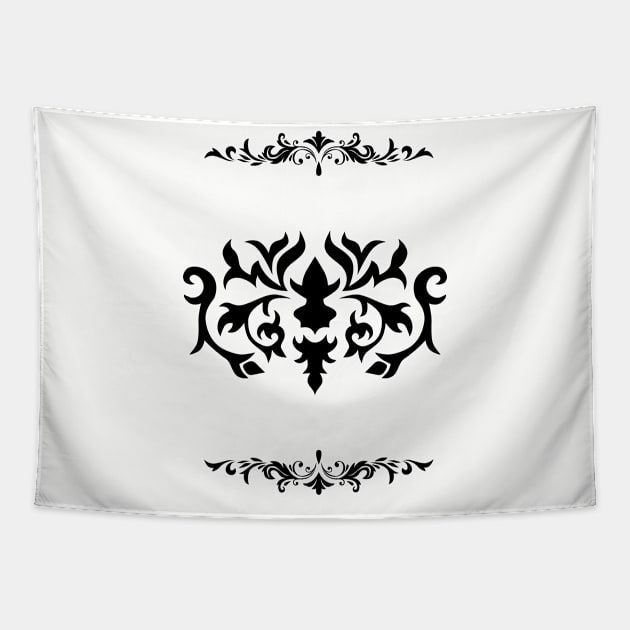 Ornamental Black Design 3 Tapestry by Kiyiya Designs