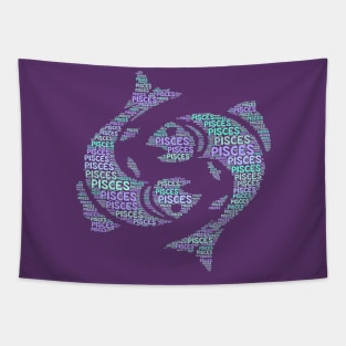 Pisces Fish Word Cloud Tapestry