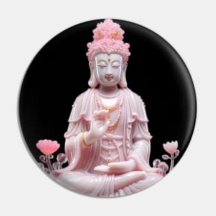 Buddha Guanyin on black background Pin