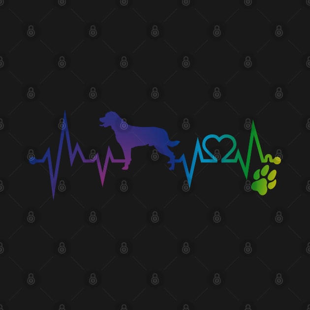 Rottweiler  Colorful Heartbeat, Heart & Dog Paw by kimoufaster