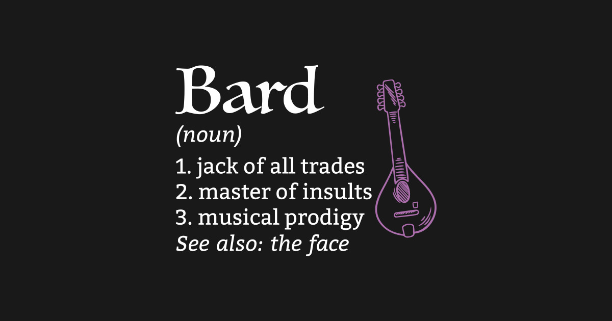 D&D Bard Class Definition Bard Class TShirt TeePublic