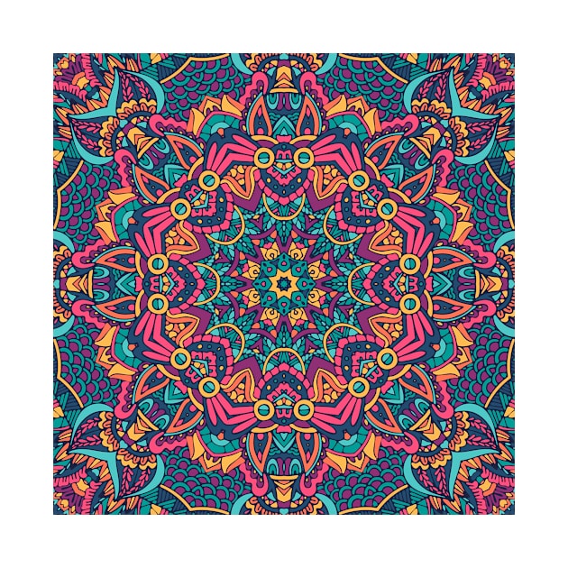 Colorful Oriental Rug Mandala Boho Pattern by jodotodesign