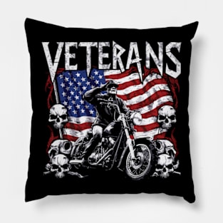 Veteran's Valor: Black Metal Tribute to America's Heroes Pillow