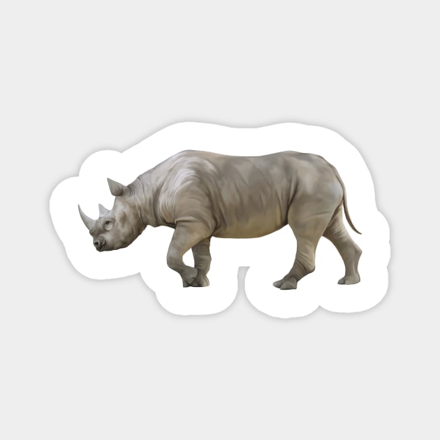 Ugly Rhino Magnet by dcohea