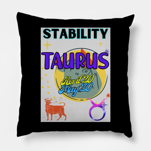 Astrology signs Taurus symbols Pillow by TopSea