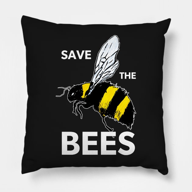 Save the Bees Pillow by Uwaki