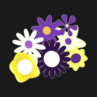 Nonbinary Pride Simple Flower Arrangement T-Shirt