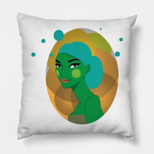 Green Girl Pillow