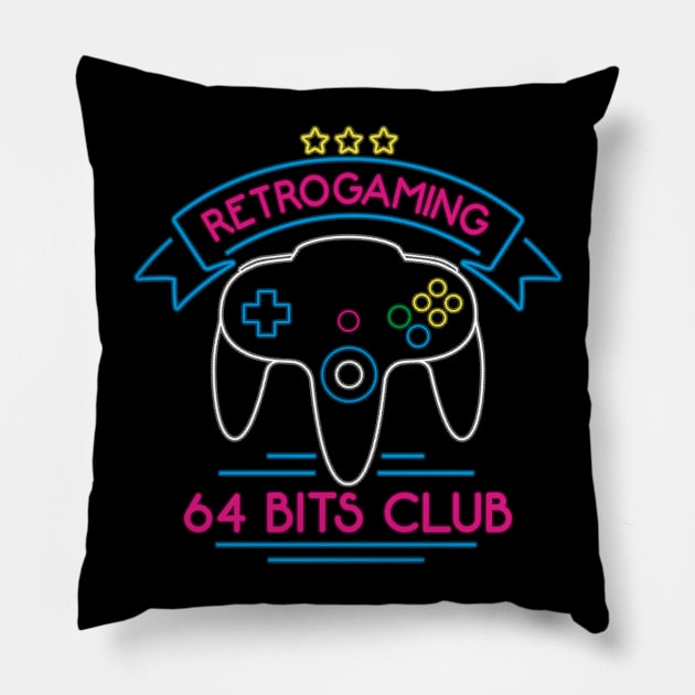 Retrogaming 64 bits Pillow by Andriu