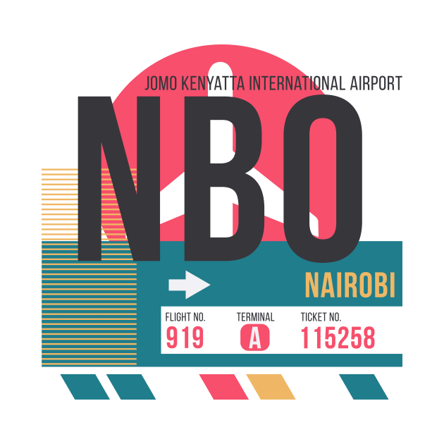 Nairobi (NBO) Airport Code Baggage Tag by SLAG_Creative