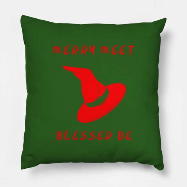 Merry meet, blessed be Pillow by TwoMoreWords