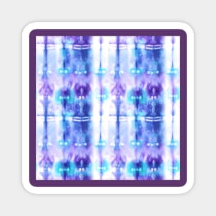 Purple and Blue Tie-Dye Plaid Magnet