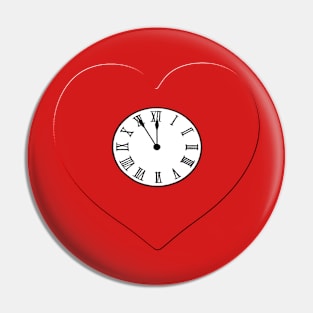 Heart Clock Pin