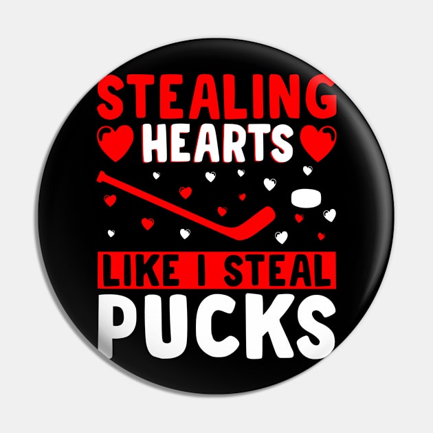 Stealing Heart Like I Steal Pucks For Valentines Day Hockey Pin by LAASTORE