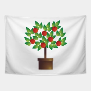 Apple Tree Pot Plant Digital Art | Melanie Jensen Illustrations Tapestry