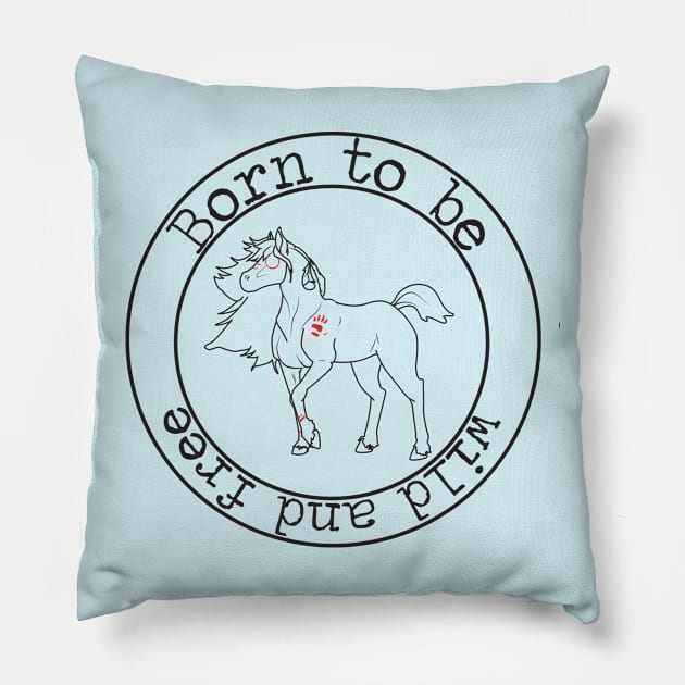 Wild Native American Horse Pillow by CloudWalkerDesigns