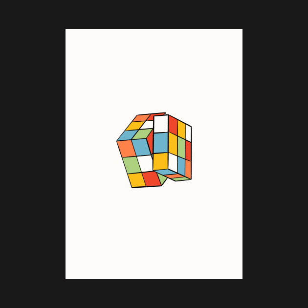 Retro colorful design with Rubik’s cube by Lshvsk