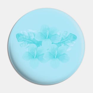 Tropical Light Blue Hibiscus Flower Pin