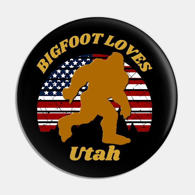 Bigfoot loves America and Utah too Pin by Scovel Design Shop