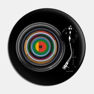 spinning vinyl record on turntable Pin