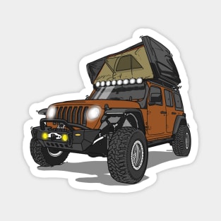 Jeep Wrangler Camp Time - Brown Jeep Magnet