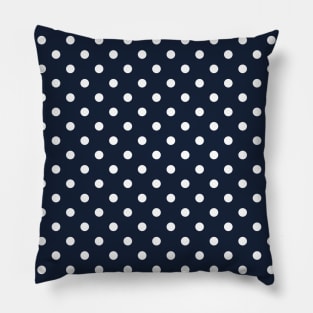 Blue and White Polka Dots Pattern Pillow