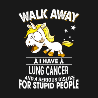 funny lung cancer grumpy unicorn warrior T-Shirt