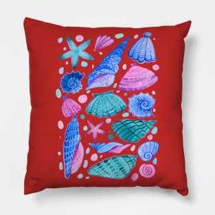 Shells watercolor hand drawn Pillow