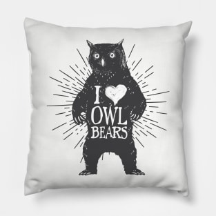 I Heart OwlBears Pillow